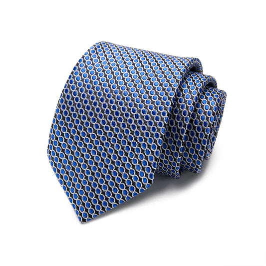 Black and Blue Striped Silk Tie