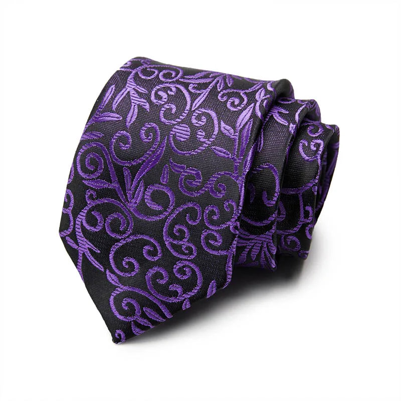 Black and Purple Plaid Silk Tie