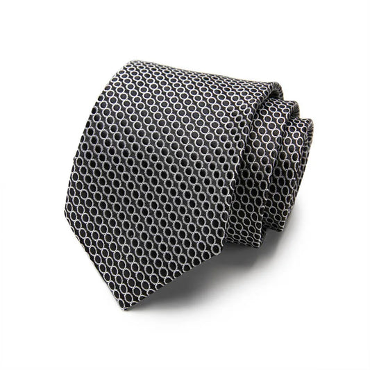 Black and White Striped Silk Tie