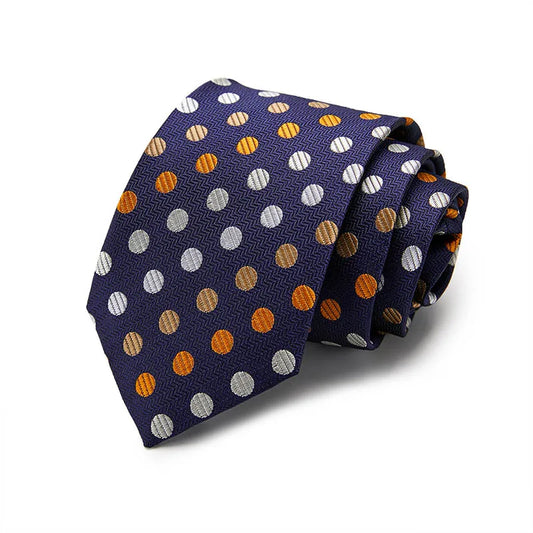 Blue Multi Coloured Polka Dot Silk Tie