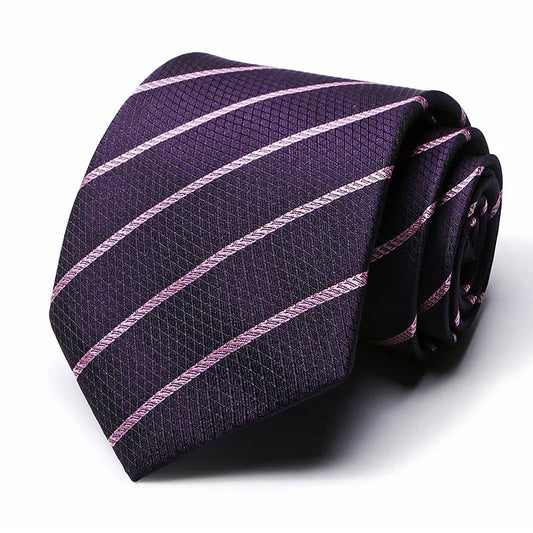 Purple and Pink Striped Silk Tie