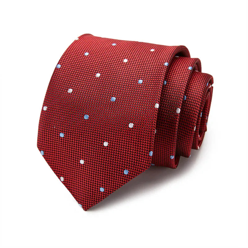 Red Polka Dot Design Silk Tie