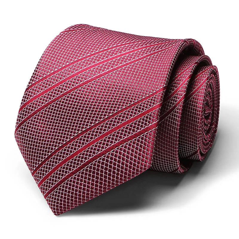 Red Striped Design Silk Tie