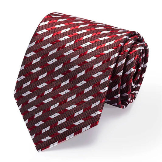 Red Striped Design Silk Tie