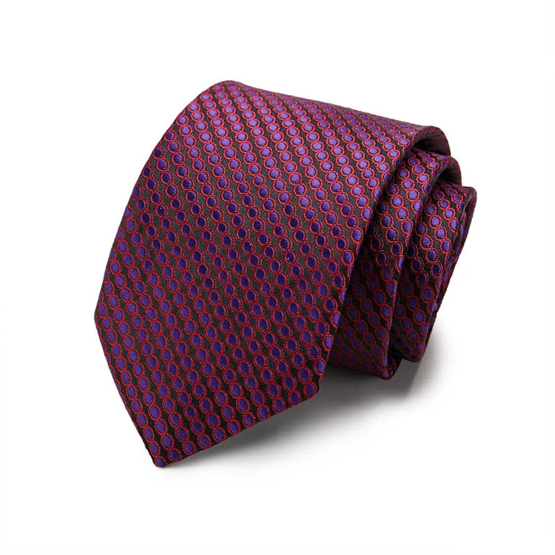 Red and Purple Striped Silk Tie